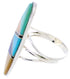 Genuine Silver Multicolor Inlay Jewelry Ring Size 6-3/4 YX33815